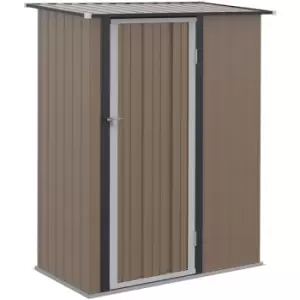 Outsunny - Outdoor Storage Shed Steel Garden Shed with Lockable Door Brown - Brown