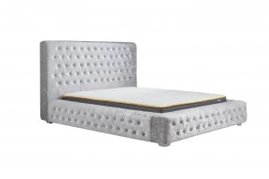 Birlea Grande Steel Crushed Velvet Double Bed Frame