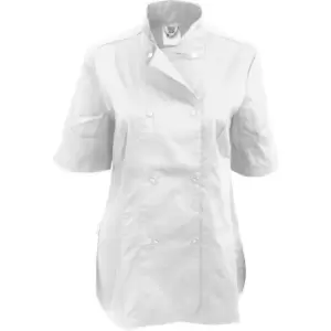 Dennys Womens/Ladies Short Sleeve Fitted Chef Jacket (S) (White) - White