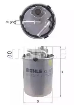 Fuel Filter KL497D 70341699 by MAHLE Original