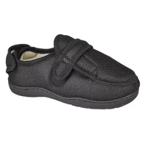 Zedzzz Mens Josh Superwide Multi Touch Fastening Slipper (5/6 UK) (Black)