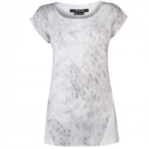 Firetrap Drop Graphic T Shirt Ladies - White Animal