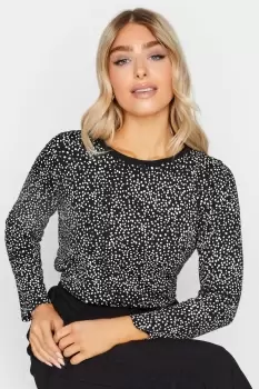 Cotton Spot Print Long Sleeve Top