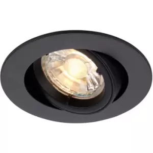 Directional Tilting Ceiling Downlight - 50W GU10 Reflector - Matt Black