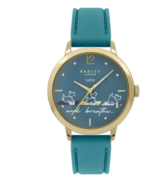 Radley RY21610 Yoga Dog Teal Dial Teal Silicone Strap Watch