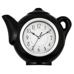 Tearoom Teapot Clock Black