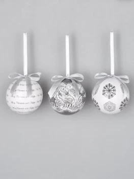 Festive Grey Decoupage Baubles