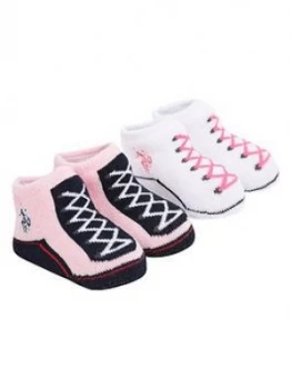 U.S. Polo Assn. Baby Girl Bootie Set - Pink