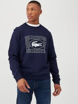 Lacoste Sportswear Sportswear Heritage Stamp Logo Sweatshirt - Navy