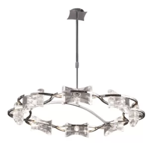 Kromo Telescopic Semi Flush 8 Light G9 Round, Polished Chrome