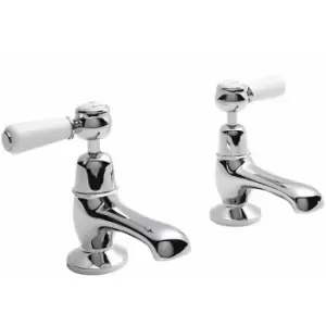 Topaz Lever Basin Taps Pair - Chrome - Hudson Reed