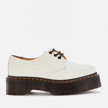 Dr. Martens Womens 1461 Quad Leather 3-Eye Shoes - White - UK 8