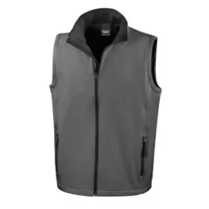 Result Mens Printable Softshell Body Warmer (XL) (Charcoal Grey/Black)