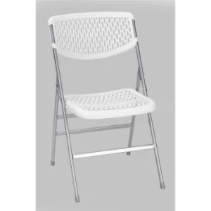 Resin Mesh Folding Chair Set of 2, white