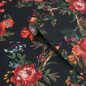 Joules Navy Floral Forest Smooth Wallpaper