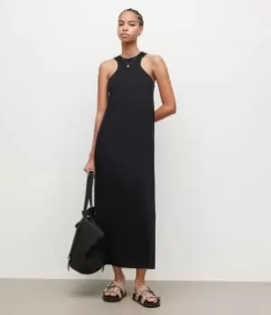 AllSaints Womens Kuru Maxi Dress, Black, Size: 10