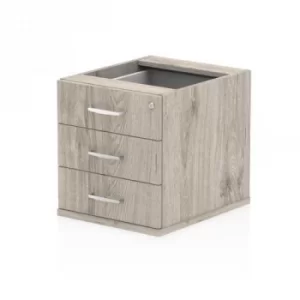 Impulse Fixed Pedestal 3 Drawer Grey Oak