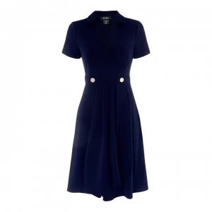 DKNY V Neck Collar Dress - Midnight