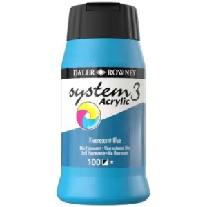 Daler Rowney System 3 Acrylic Paint Fluorescent Blue (500ml)