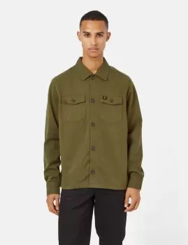 Fred Perry Twill Overshirt - Uniform Green