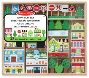 Melissa Doug Wooden Town Playset.