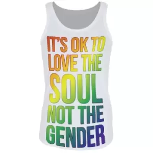 Grindstore Womens/Ladies Love The Soul Not The Gender Vest Top (XXL) (White/Multicoloured)