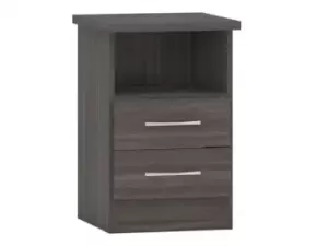 Seconique Nevada Black 2 Drawer Bedside Table