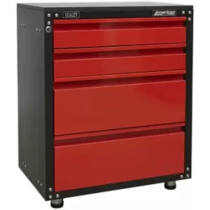 Modular 4 Drawer Cabinet with Worktop - 665 x 460 x 820mm - Ball Bearing Slides