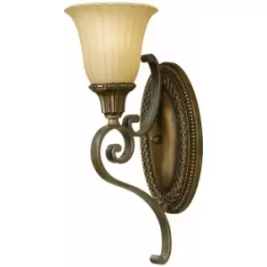 Loops - Wall Light Sconce Firenze Gold British Bronze LED E27 60W Bulb