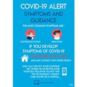 AVERY COVSGA3 COVID-19 Symptoms A3 Labels 297 x 420 mm Blue 2 Labels