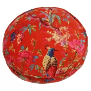 Paradise Velvet Round Cushion Orange / 50 x 12cm / Cover Only