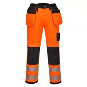 Portwest Mens PW3 Hi-Vis Trousers (42R) (Orange/Black)