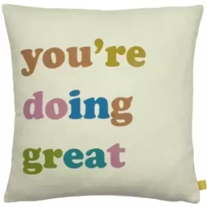 Furn YouA're Doing Great Recycled Cushion Cover (43cm x 43cm) (Multicoloured)