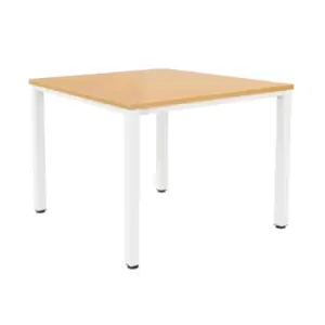 Fraction Infinity Square Beech Meeting Table With White Legs - 160 X 160