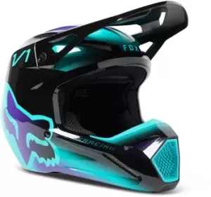 FOX V1 Toxsyk Youth Motocross Helmet, Black Size M black, Size M