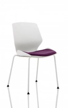 Florence White Frame Visitor Chair in Tansy Purple KCUP1537