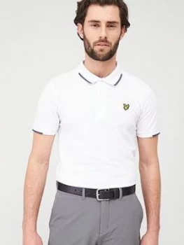 Lyle & Scott Golf Andrew Polo Shirt - White, Size S, Men