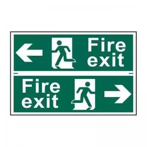 Fire exit man running arrow leftright - PVC 300 x 200mm