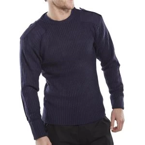 Click Workwear Sweater Military Style Crew Neck 2XL Navy Blue Ref