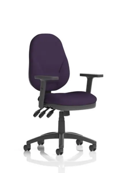 Eclipse XL III Eclipse XL Lever Task Operator Chair Bespoke With Height Adjustable Arms In Purple KCUP0892