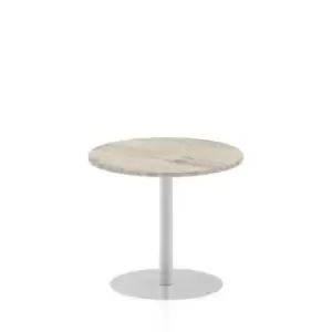 Italia 800mm Poseur Round Table Grey Oak Top 725mm High Leg