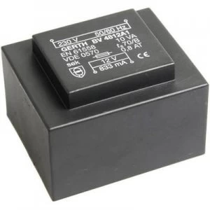 PCB mount transformer 1 x 230 V 2 x 6 V AC 10 VA 833 mA