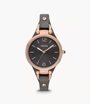 Fossil Women Georgia Smoke Leather Watch