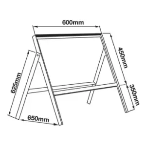 Single Sided Stanchion with 3 Clips - 450 X 600MM