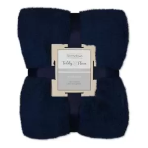 I Saw It First Sleepdown Teddy Borg Fleece Throw Rug - Blue