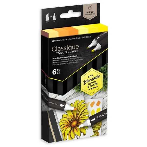 Spectrum Noir Classique Blend Marker Pen Set Yellows Set of 6