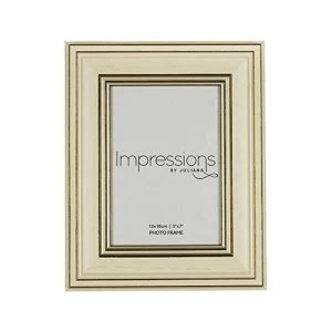 5" x 7" - Impressions Plastic Cream & Gold Photo Frame