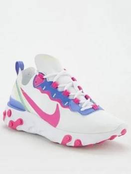 Nike React Element 55 - White/Pink, Size 4, Women