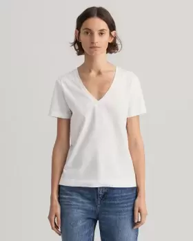 GANT Women Original V-Neck T-Shirt (XS) White