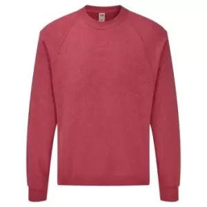 Fruit Of The Loom Mens Raglan Sleeve BelcoroA Sweatshirt (L) (Heather Red)